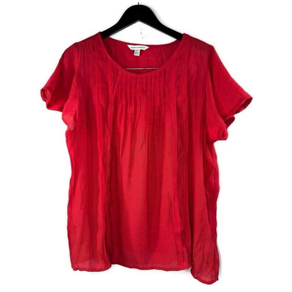 Counterparts Top Blouse Size XL Women's Boho Red